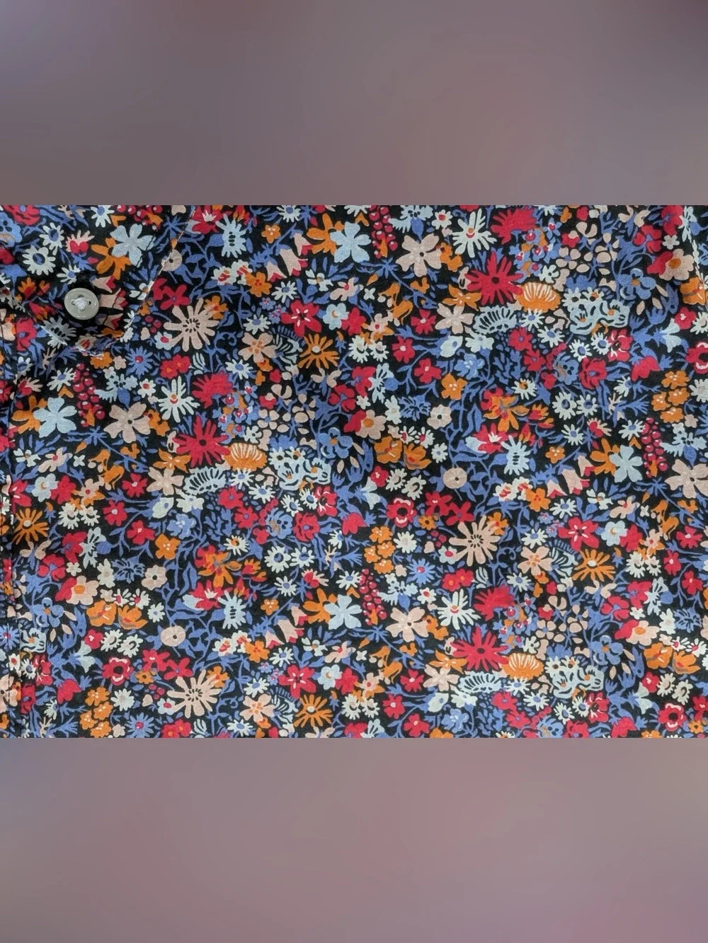 J. Crew Men’s Short Sleeve Cotton Poplin Shirt in Liberty Floral Affair Print XL